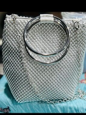 Bling Flashy Mesh Evening Bag - Sparkly Crystal Clutch Handbag Formal Event